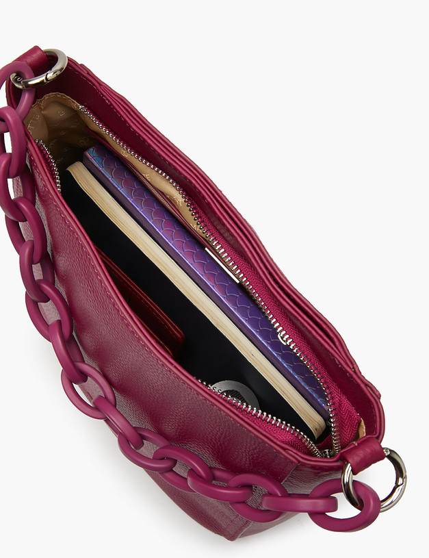 Женская сумка цвета фуксии с цепочкой MASCOTTE 660-3101-105 | ракурс 7