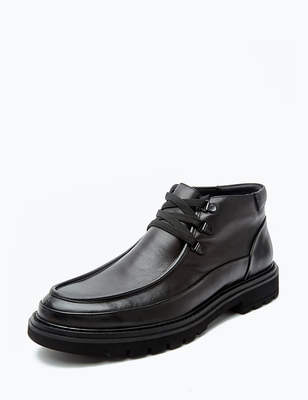 Черные кожаные мужские ботинки MASCOTTE 22-321322-0102 | ракурс 2