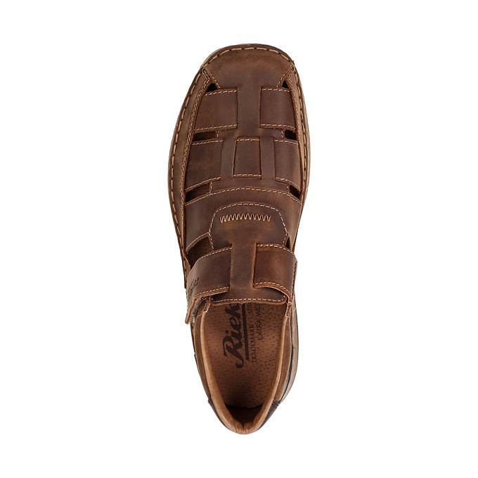 Коричневые полуботинки-сандалии из кожи мужские Rieker