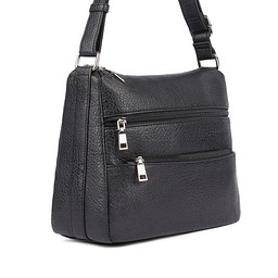 JK-22BWC-021 Сумка женская и.кожа/текстиль черн, M, Marisetta