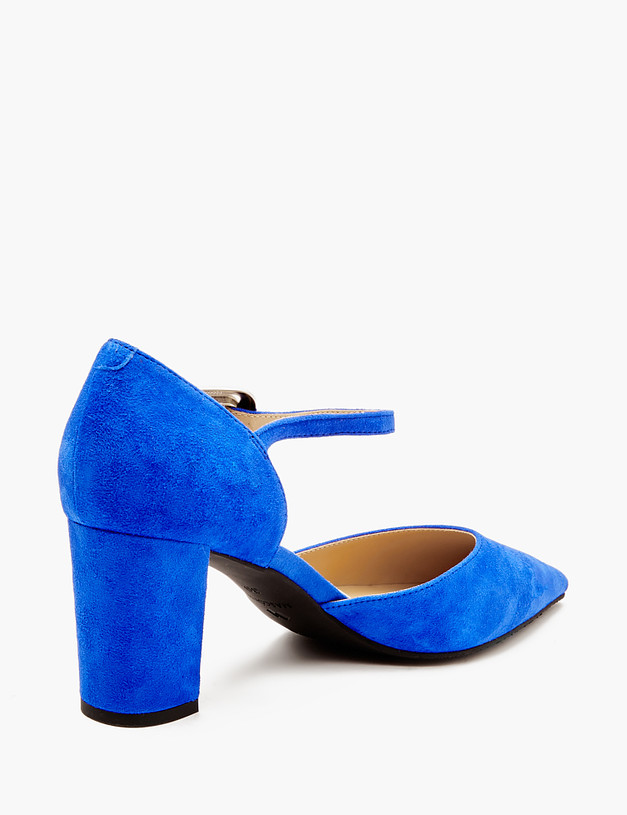 Синие женские туфли из велюра MASCOTTE 172-4122713-4628M | ракурс 5