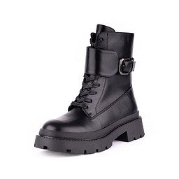 77-32WA-771SR Полусапоги женские и.кожа/ворс.ткань черн, INSTREET