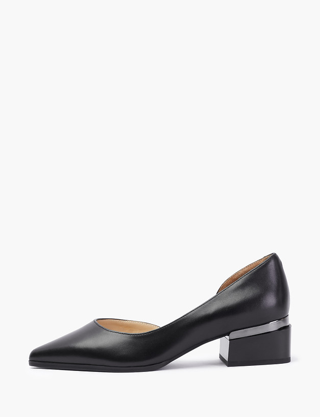 Черные женские туфли на фактурном каблуке MASCOTTE 126-212611-0502 | ракурс 1