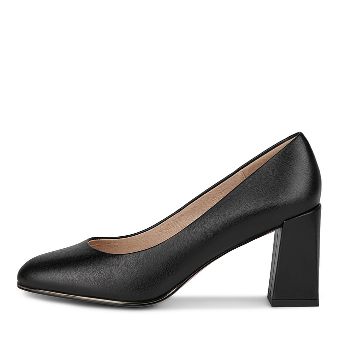 Черные женские кожаные туфли Thomas Munz на устойчивом каблуке