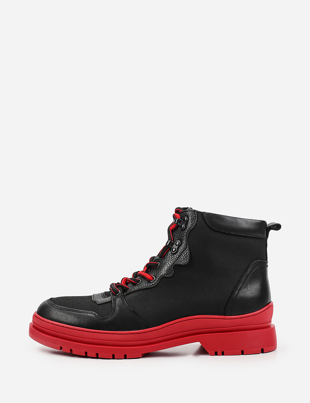 Черные мужские ботинки на красной подошве MASCOTTE 22-1210225-3128M | ракурс 1