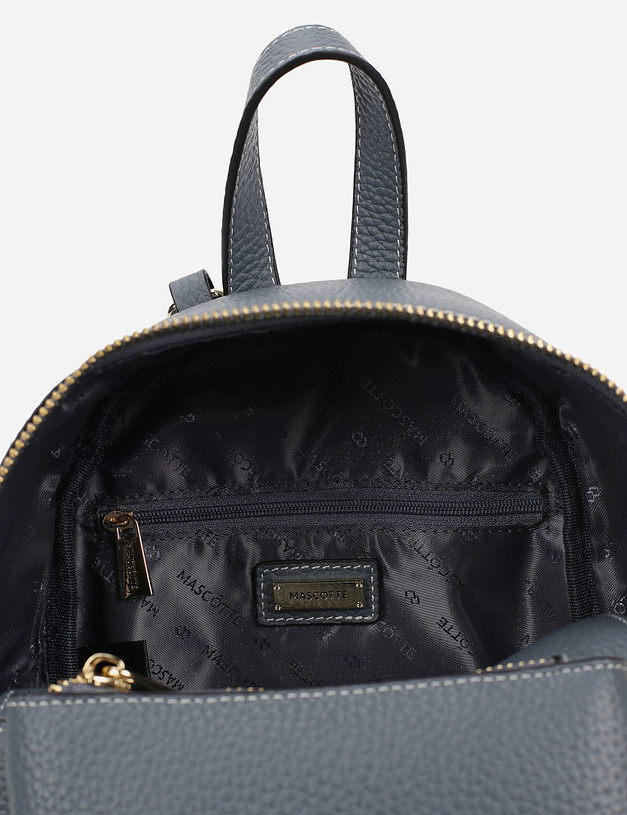 Синий кожаный женский рюкзак MASCOTTE 604-9117-103 | ракурс 4