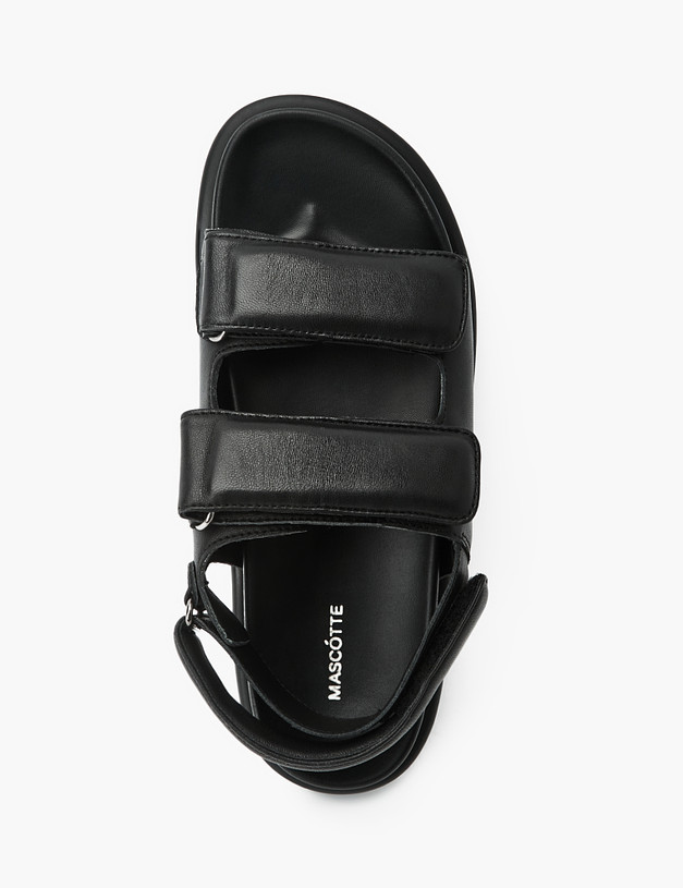 Черные женские сандалии на липучке MASCOTTE 233-3182013-7501M | ракурс 4