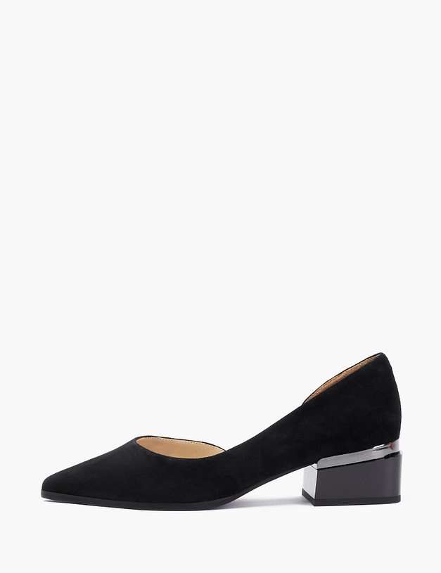 Черные женские туфли на фактурном каблуке MASCOTTE 126-212611-3605M | ракурс 2