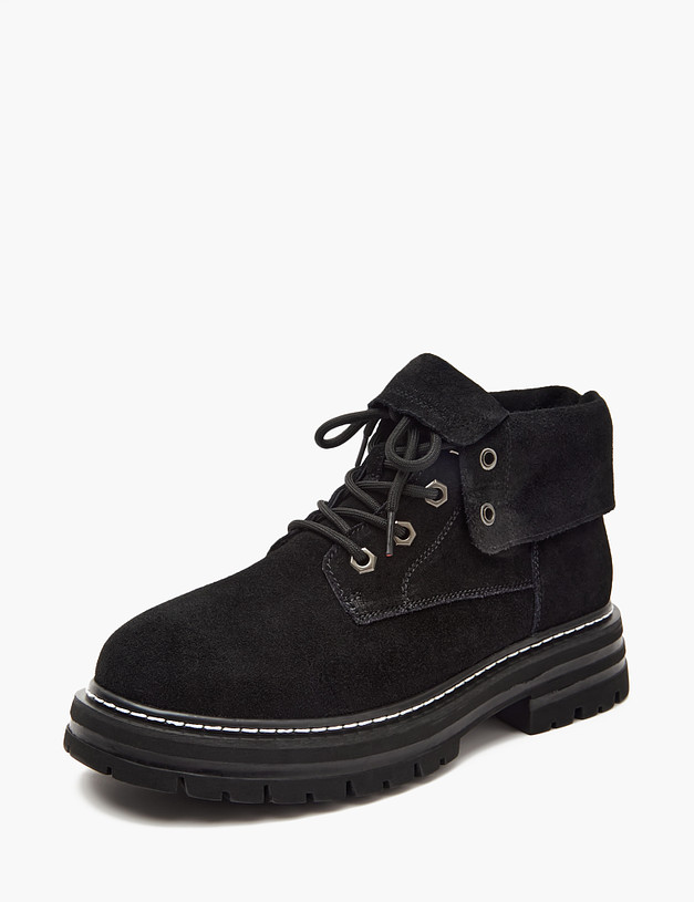 Черные женские ботинки из велюра MASCOTTE 58-410321-0202 | ракурс 2