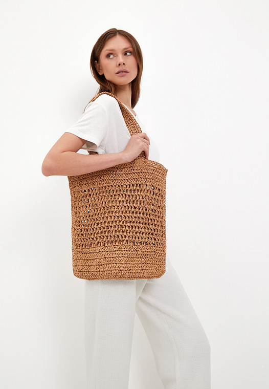 Плетеная женская сумка-шоппер