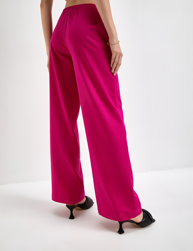 Женские широкие брюки цвета фуксии MASCOTTE 790-3112-2684 | ракурс 8