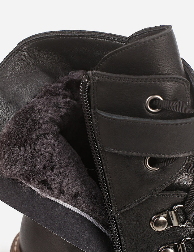 Черные кожаные женские ботинки MASCOTTE 126-0282731-3100M | ракурс 7