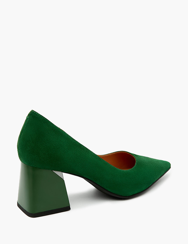 Зеленые женские туфли на квадратном каблуке MASCOTTE 100-310911-3639M | ракурс 3