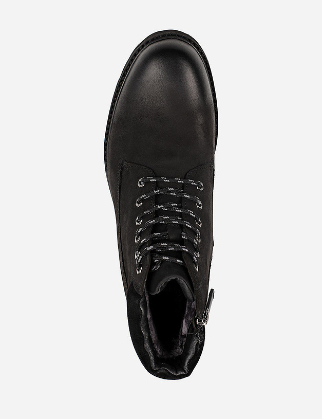 Черные мужские зимние ботинки из нубука MASCOTTE 58-020631-0302 | ракурс 5
