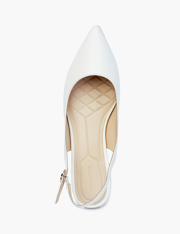Белые женские туфли с открытой пяткой MASCOTTE 100-21039115-0501 | ракурс 5