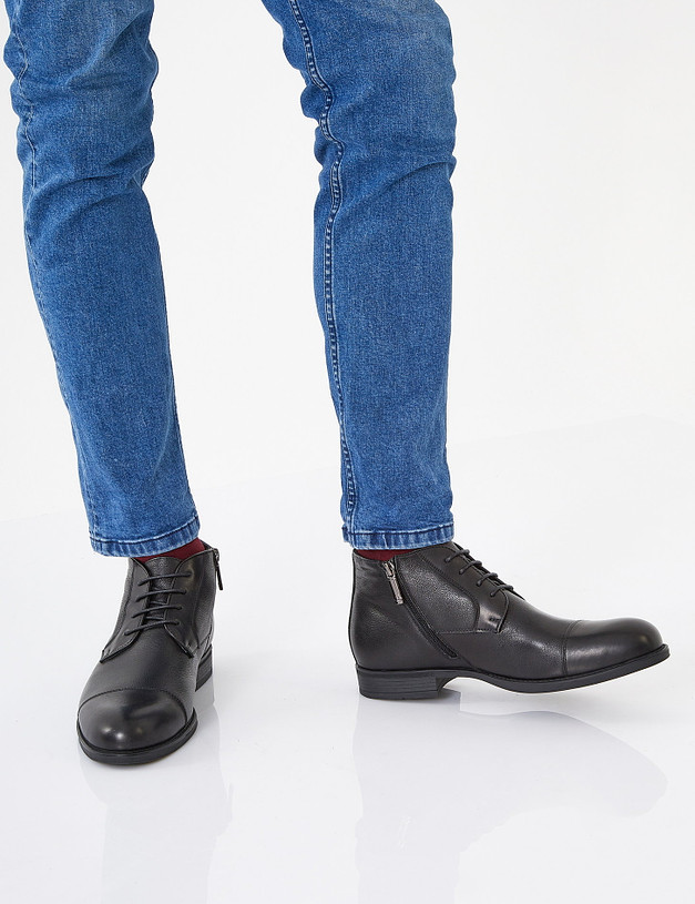 Черные осенние мужские ботинки MASCOTTE 128-121621-0102 | ракурс 1