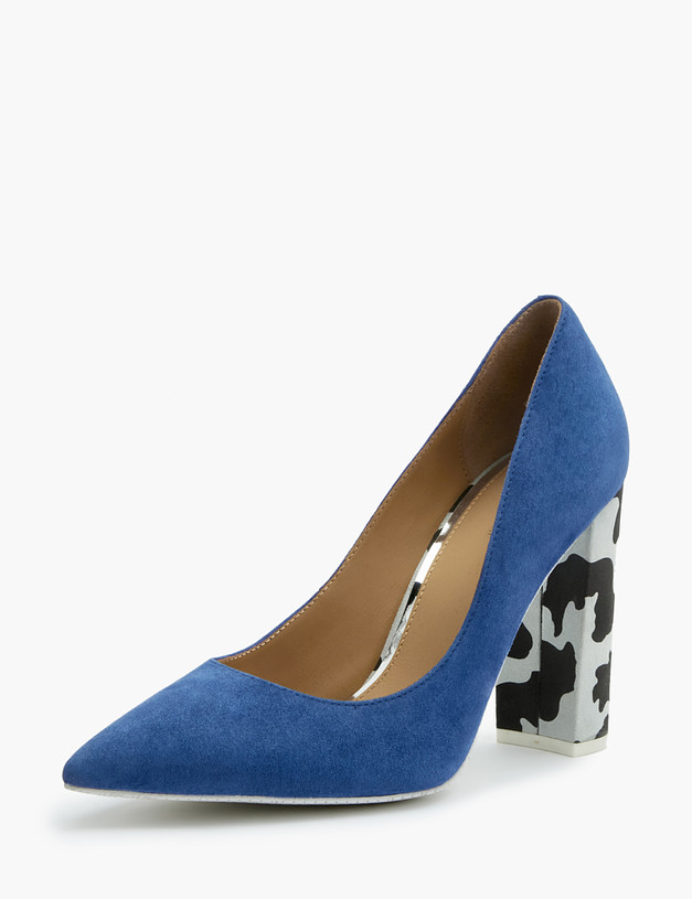 Синие женские туфли с акцентным каблуком MASCOTTE 172-3183811-0603 | ракурс 4