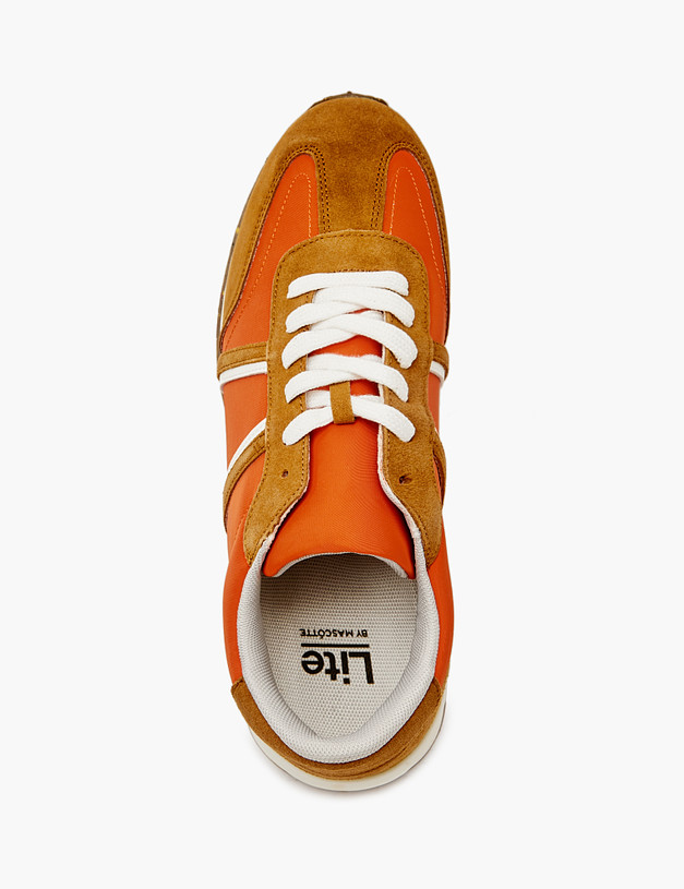 Оранжевые мужские кроссовки из текстиля и велюра MASCOTTE 128-4191121-0213 | ракурс 4