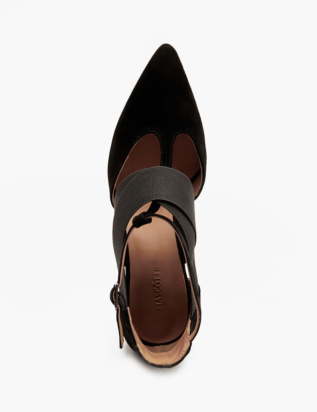 Черные велюровые женские туфли MASCOTTE 100-410711-0602 | ракурс 5