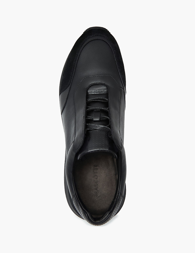 Черные мужские кроссовки из кожи и велюра MASCOTTE 175-3292211-8400M | ракурс 4