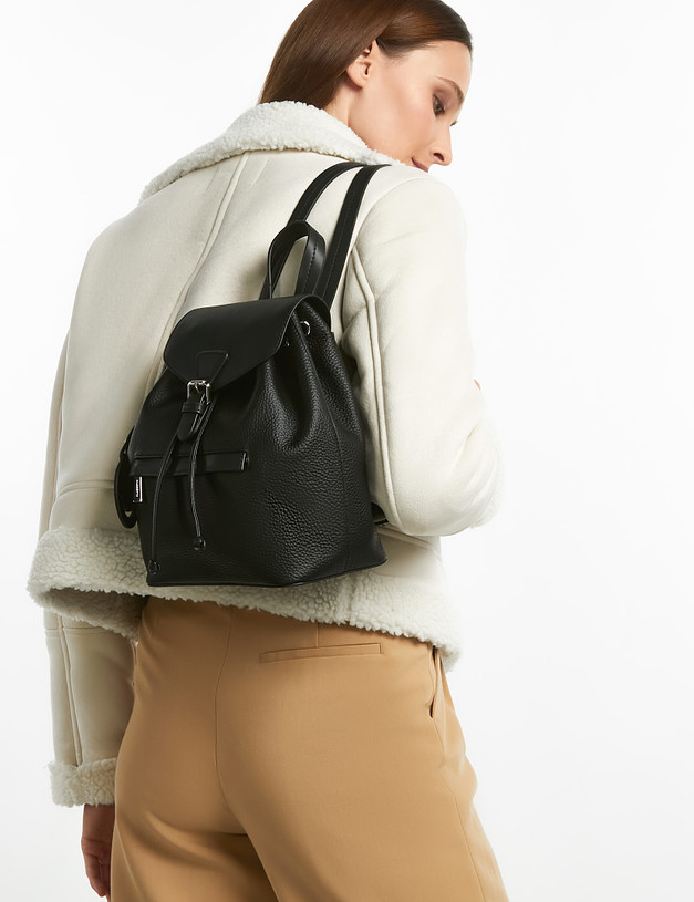 Черный кожаный женский рюкзак MASCOTTE 669-2203-102 | ракурс 1