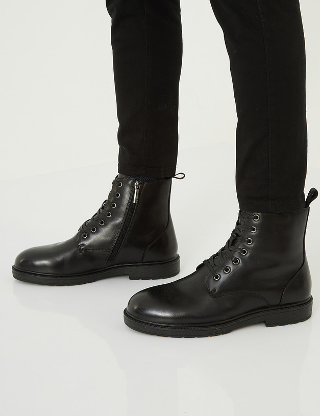 Черные мужские ботинки на меху MASCOTTE 58-1212032-0102 | ракурс 1