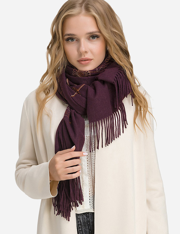 Бордовый женский шарф 700-0206-2405