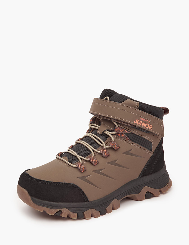 Коричневые спортивные ботинки для мальчиков на зиму MASCOTTE 189-324431-0609 | ракурс 3