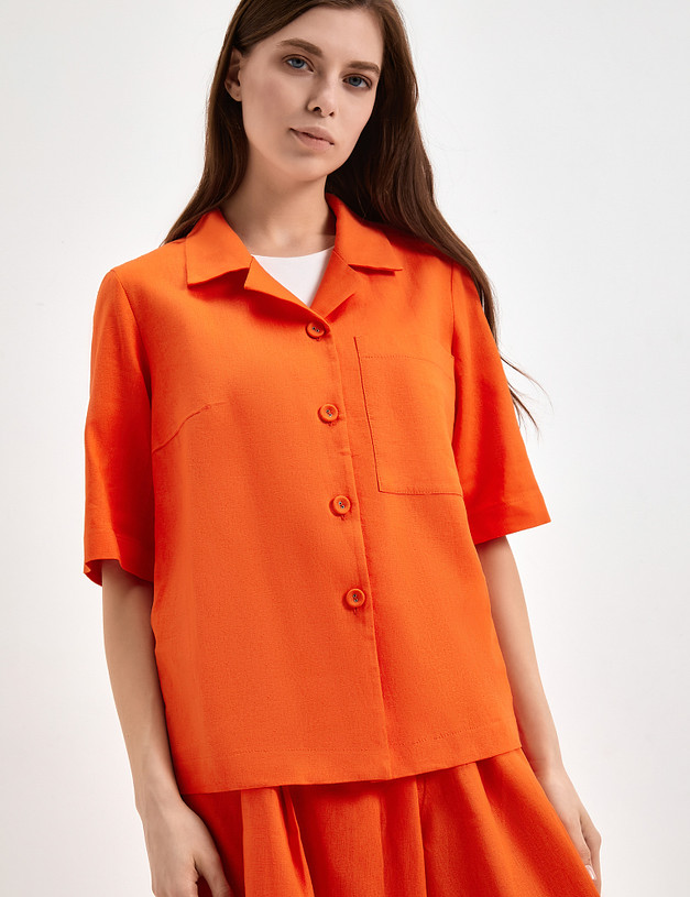Оранжевый женский жакет с укороченными рукавами MASCOTTE 790-3120-2713 | ракурс 4