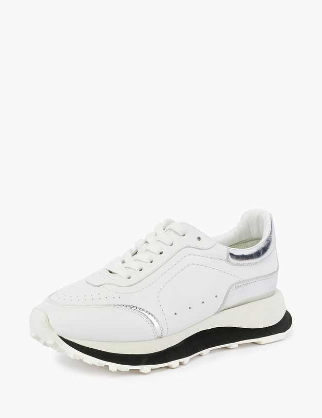 Белые кроссовки с черными вставками MASCOTTE 22-211211-0501 | ракурс 2