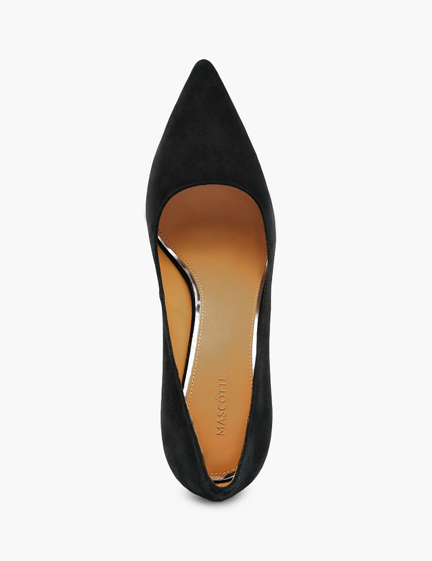 Черные женские туфли из велюра MASCOTTE 172-210211-3605M | ракурс 4