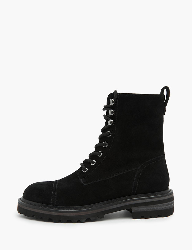 Черные велюровые женские ботинки MASCOTTE 15-3205521-3605M | ракурс 1