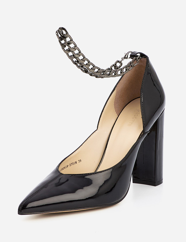 Черные женские туфли с цепочкой MASCOTTE 09-1202418-3701M | ракурс 3
