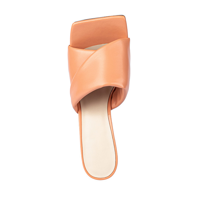 Оранжевые женские сабо на каблуке с квадратным мысом LOLLI|POLLI