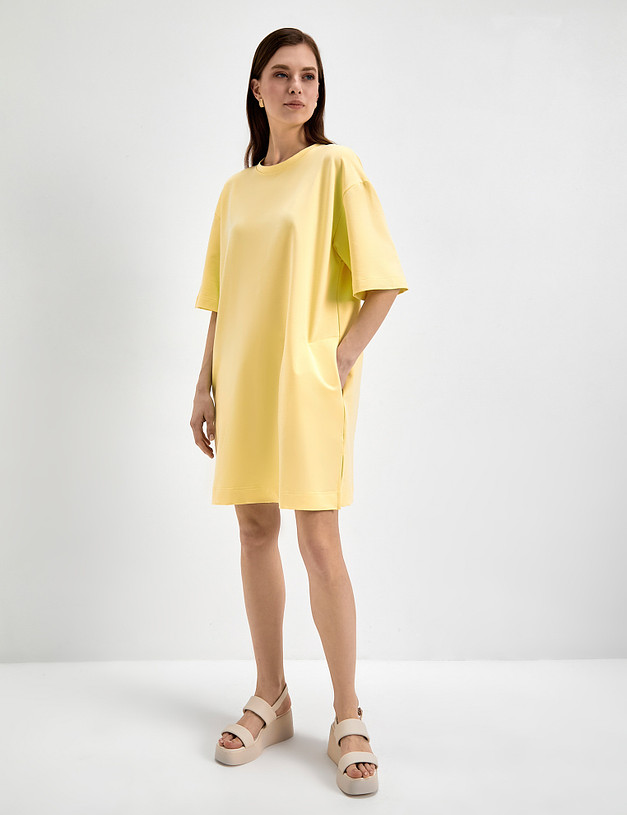 Желтое платье-футболка MASCOTTE 790-3110-2618 | ракурс 3