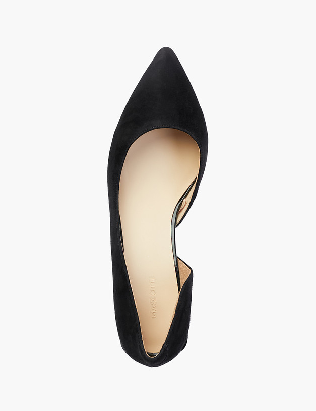 Черные женские туфли на фактурном каблуке MASCOTTE 126-212611-3605M | ракурс 5