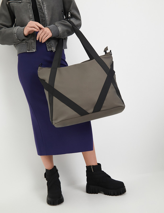 Оливковая женская сумка-шоппер MASCOTTE 679-3204-210 | ракурс 1