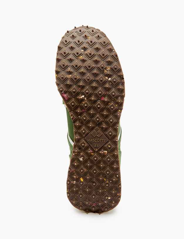 Зеленые мужские кроссовки из текстиля и велюра MASCOTTE 128-4191121-0204 | ракурс 5