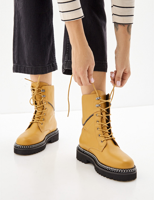 Желтые женские ботинки MASCOTTE 09-1262121-0118 | ракурс 1