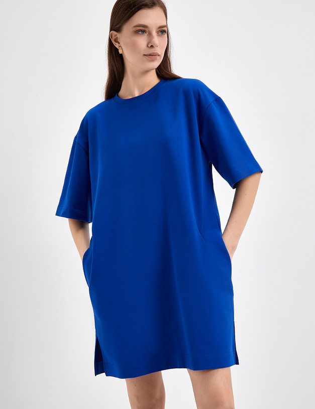 Синее платье-футболка MASCOTTE 790-3110-2603 | ракурс 4