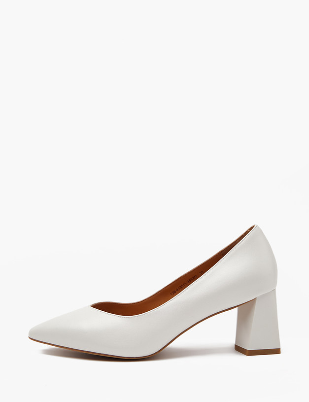 Белые женские туфли на квадратном каблуке MASCOTTE 126-413511-3592M | ракурс 1