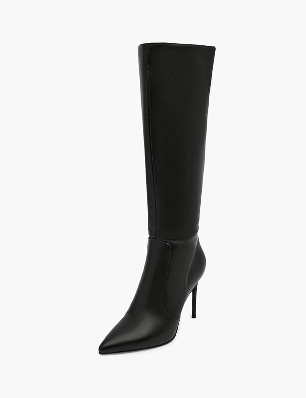 Черные женские сапоги на высоком каблуке MASCOTTE 126-3205922-3100M | ракурс 2