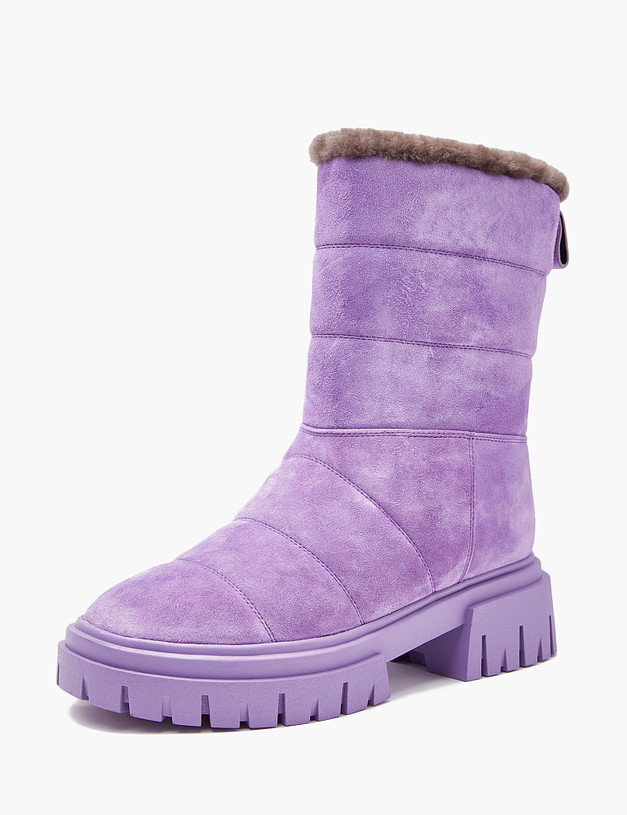 Фиолетовые женские ботинки на меху MASCOTTE 233-2265638-4626M | ракурс 2