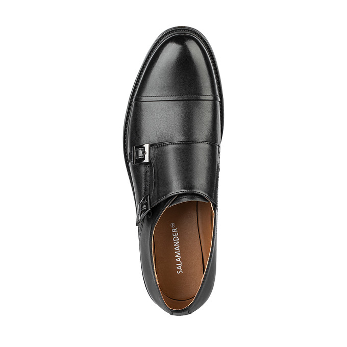 Черные кожаные мужские полуботинки монки «Саламандер»