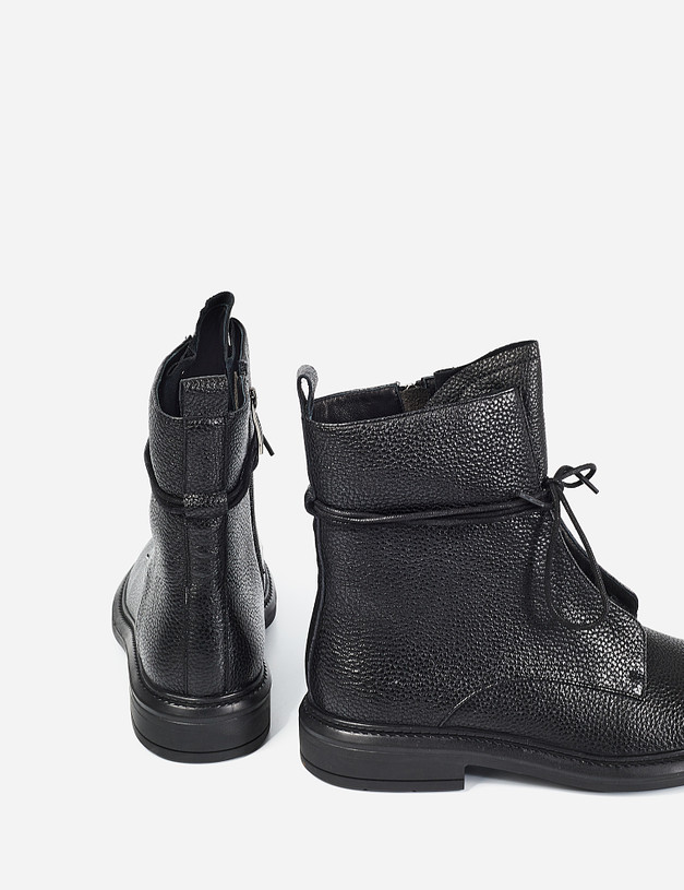 Черные кожаные женские ботинки MASCOTTE 100-022721-0102 | ракурс 7