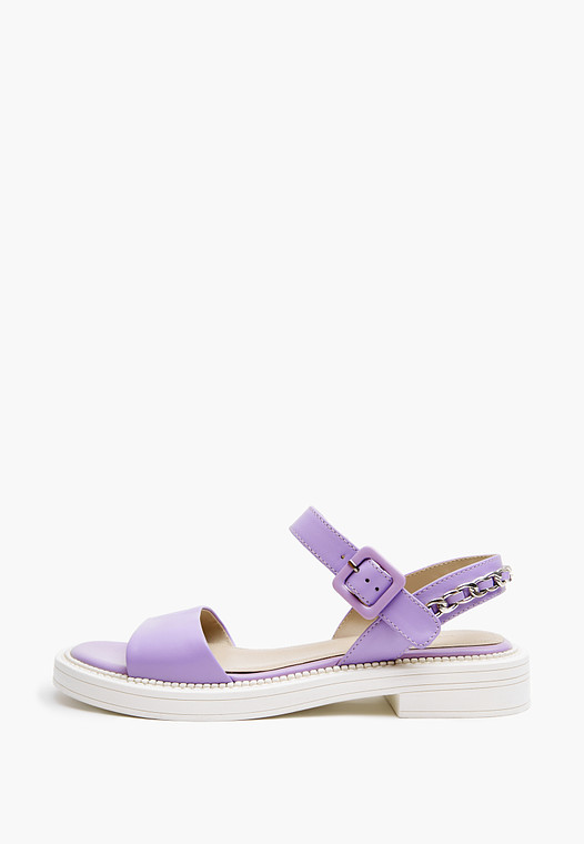 Фиолетовые женские сандалии из кожи