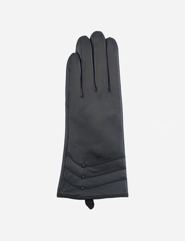 Черные кожаные женские перчатки MASCOTTE 717-0206-0502 | ракурс 1
