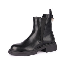 163-42WK-138SR Ботинки женские и.кожа-текстиль/ворс.ткань черн, INSTREET