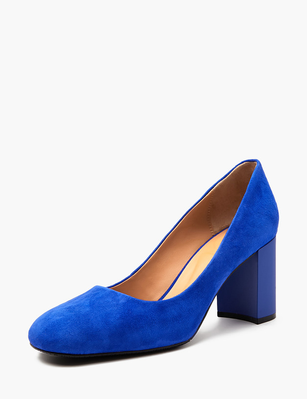 Синие велюровые женские туфли MASCOTTE 175-4123112-4628M | ракурс 2