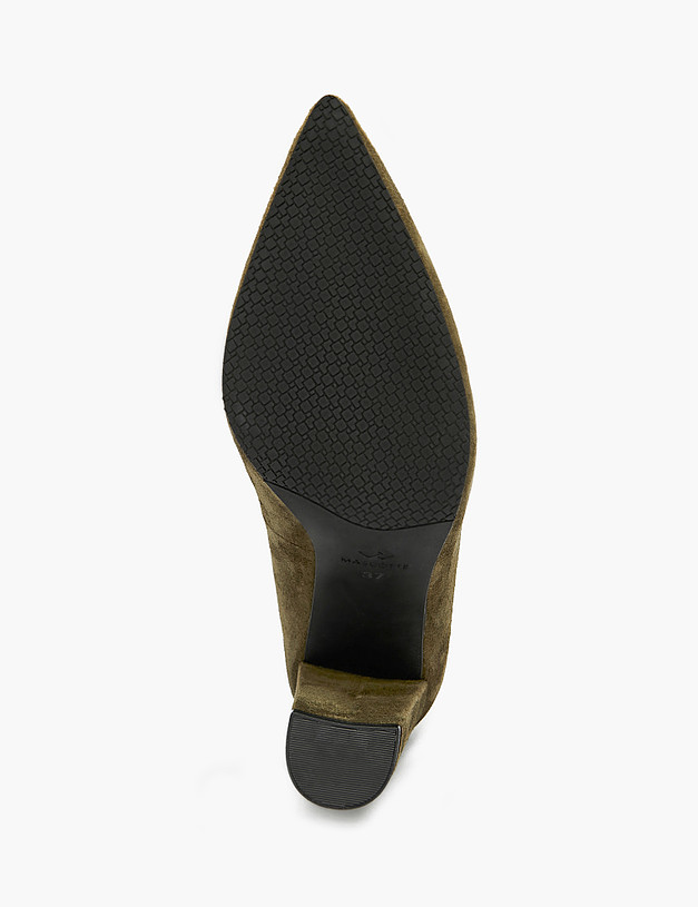 Оливковые женские туфли из велюра MASCOTTE 172-3183811-0604 | ракурс 6